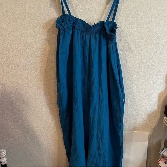 Sundry spag strap jumpsuit blue size 1 made with organic cotton wide leg - Picture 8 of 14